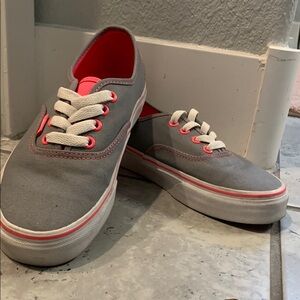 Vans Gray and Pink Sneakers with Canvas Upper